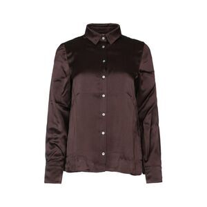 I BLUES Women's Long Sleeve Button-Up Shirt Women BROWN Shirts